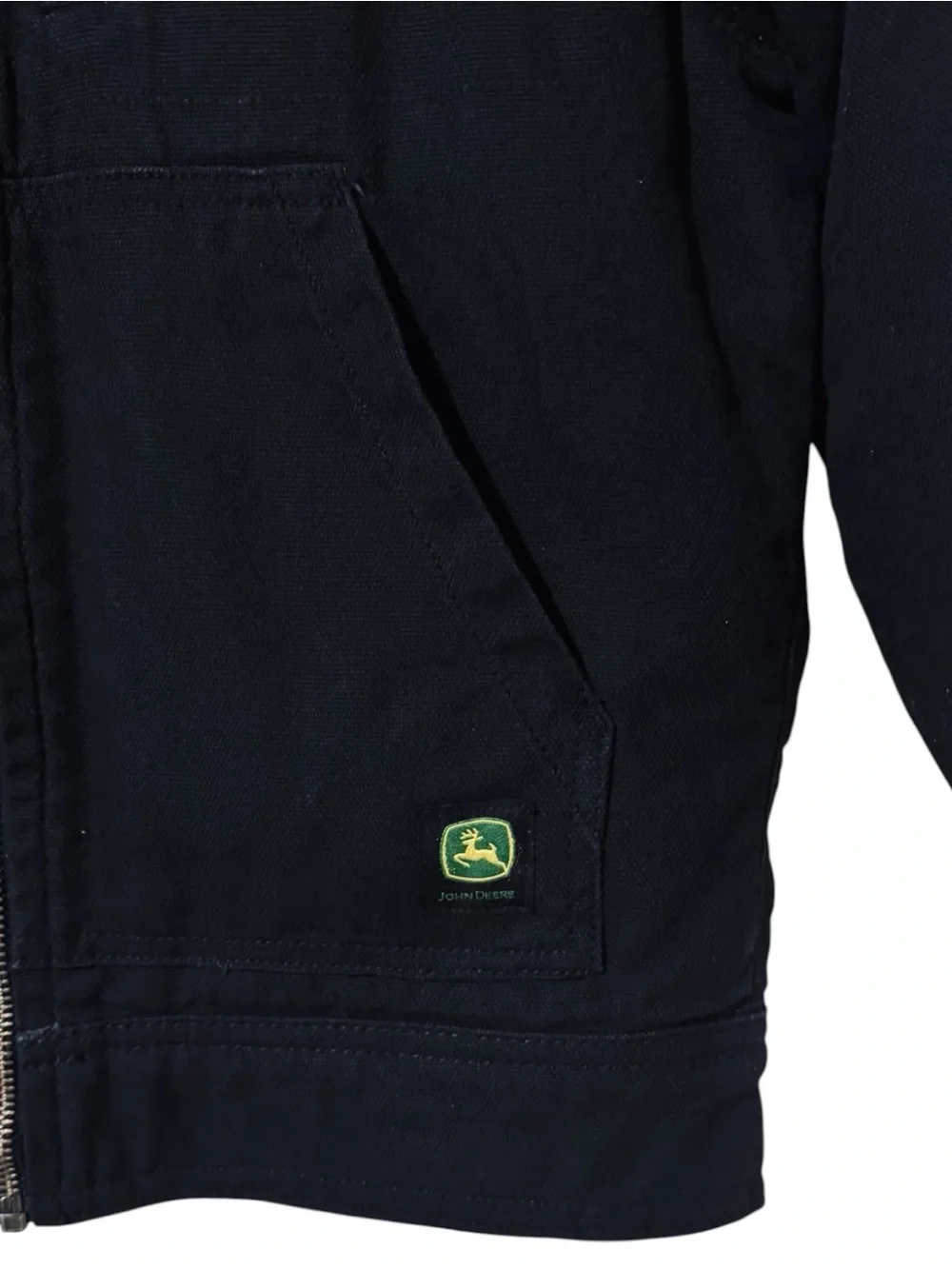 JOHN DEERE Tractor Jacket Coat Durable Tough Full Zip Pockets Logo Lined Boys 8